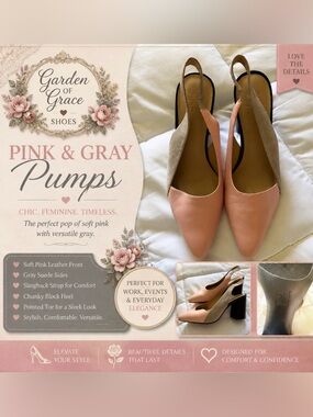 Naturalizer Pink and Gray Slingback Pumps